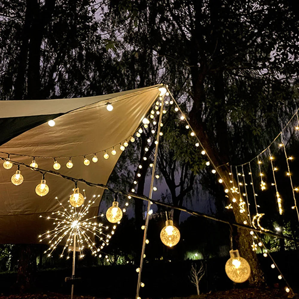 Solar LED Ball String Lights 5M IP65 Waterproof Holiday Decor