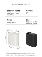 Large Capacity Bathroom Trash Can with Lid – Odor-Sealing Plastic Waste Bin for Bathroom