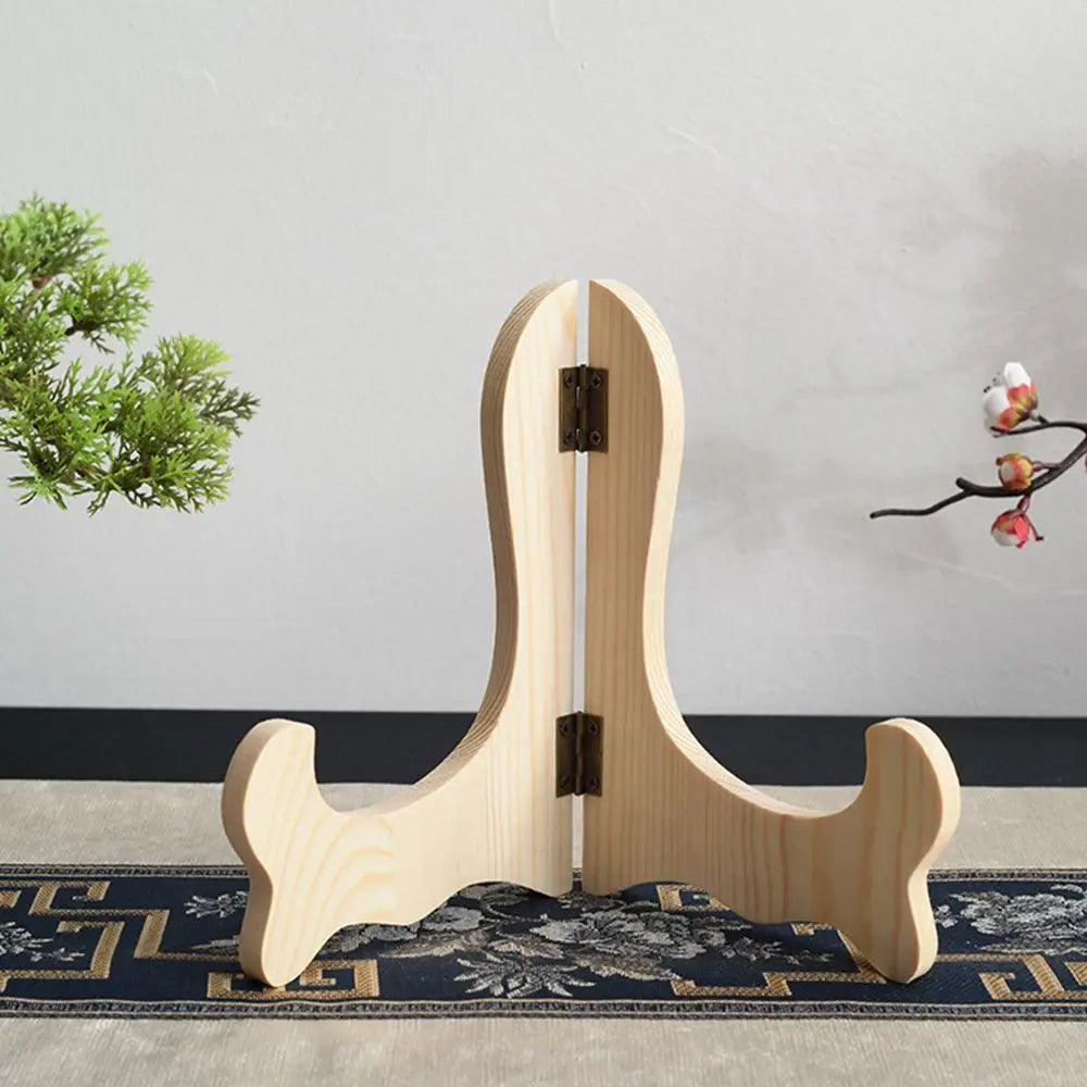 Wooden Display Stand Retro Decorative Rack Photo Plate Holder