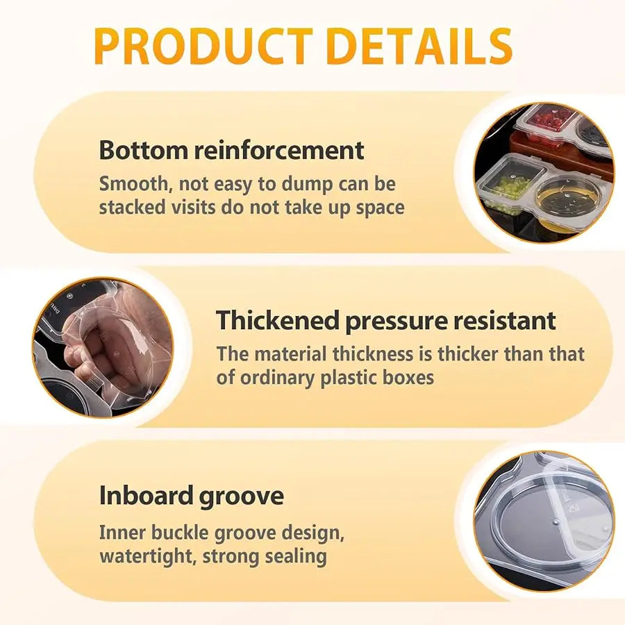 Reusable Double Compartment Snack & Condiment Container – Leak-Proof Plastic Storage Box