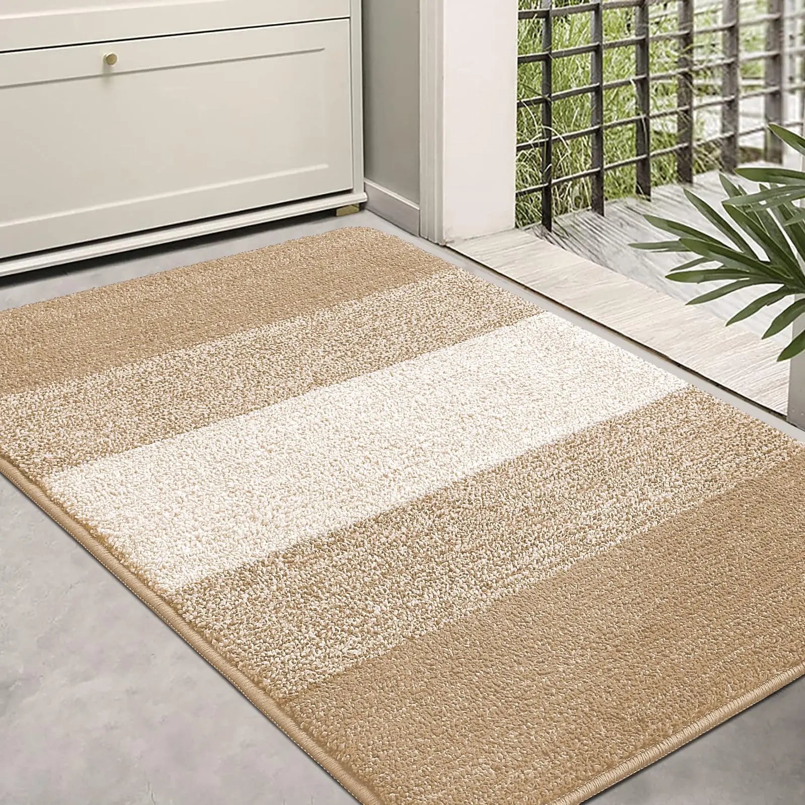 Indoor Non-Slip Entrance Door Mat Absorbent Low-Profile Welcome Rug Front Door Carpet