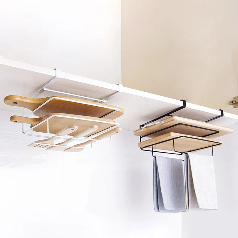 Metal Kitchen Cutting Board & Lid Organizer – Wall-Mounted Rack
