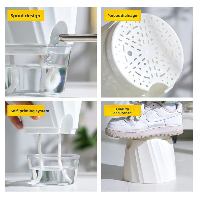 Transparent Self-Watering Hydroponic Plant Pot