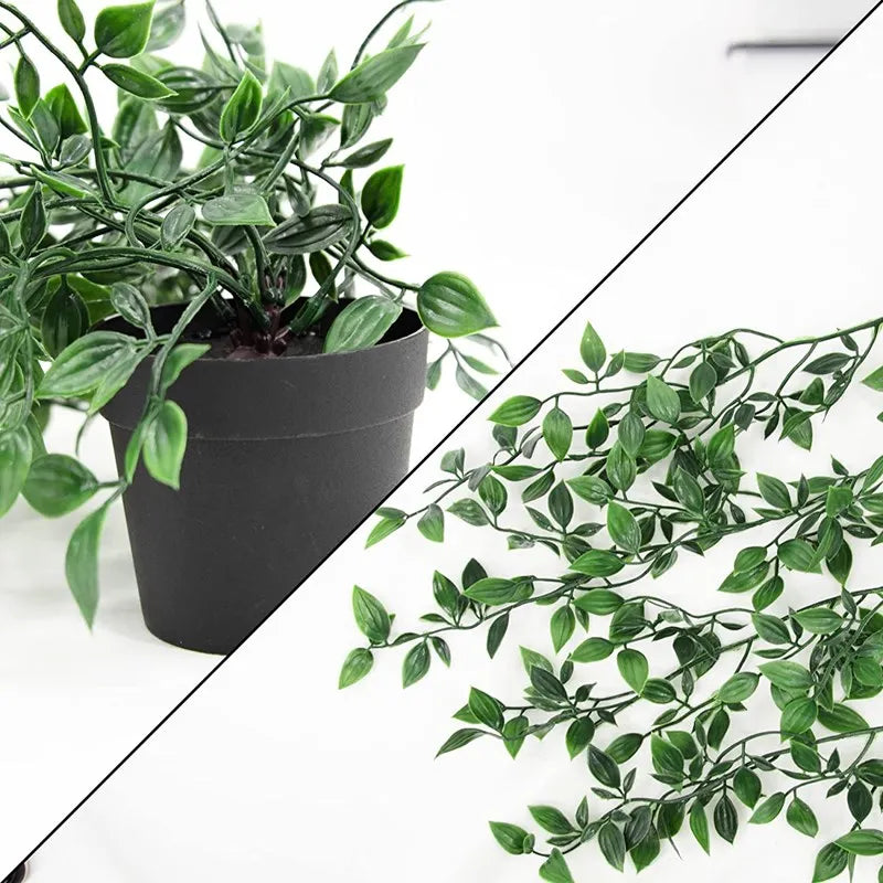 Artificial Ivy Plant with Plastic Leaf Pots – 65cm