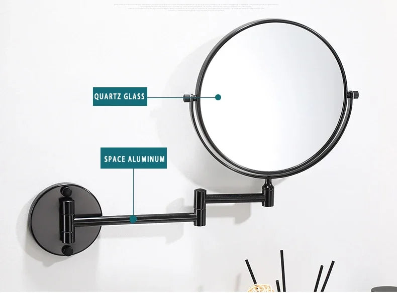 Wall-Mounted Dual-Sided 8-Inch Magnifying Mirror for Makeup and Grooming