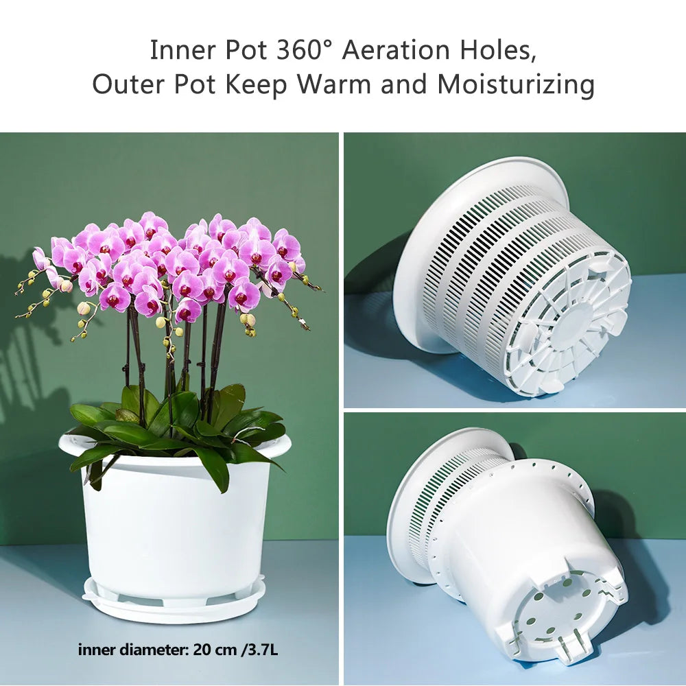 Double Layer Mesh Orchid Pot with Drainage Holes