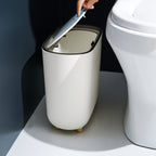 Narrow Press Ring Trash Can with Lid – Bathroom Gap Garbage Bin for Sorting