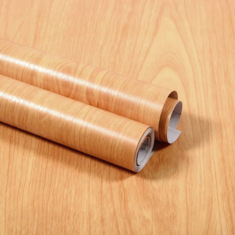 PVC Vinyl Wood Grain Wallpaper Self-Adhesive Waterproof 60cm Roll