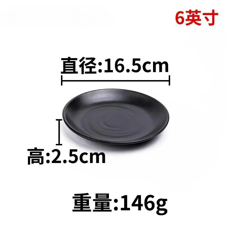 CERAMICS Round Plastic Plate – Solid Color Durable Tableware