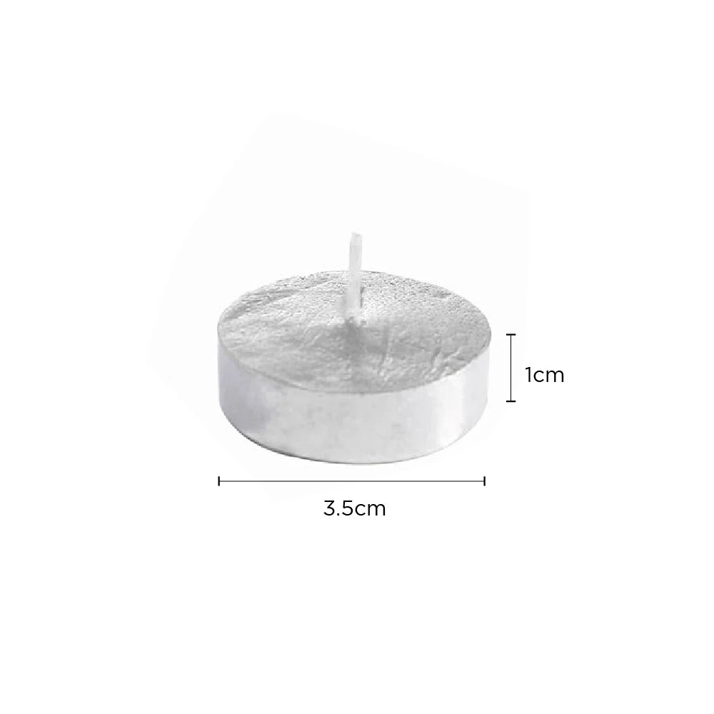 50-Pack Unscented White Tealight Candles – Smokeless & Multi-Purpose