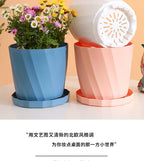 Round Thickened Plastic Flower Pot Set
