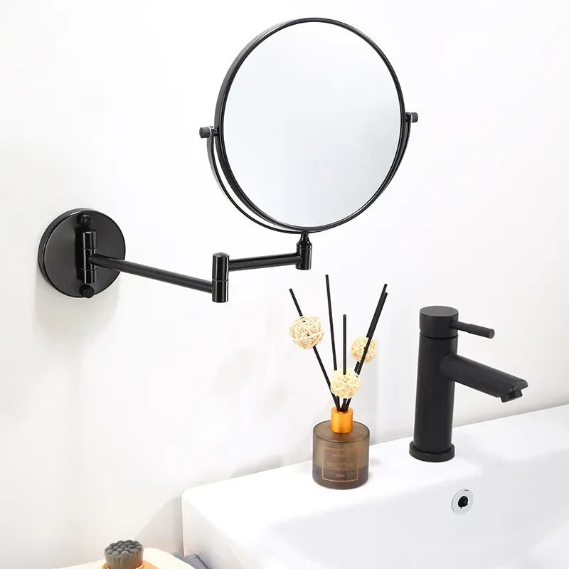 Wall-Mounted Dual-Sided 8-Inch Magnifying Mirror for Makeup and Grooming