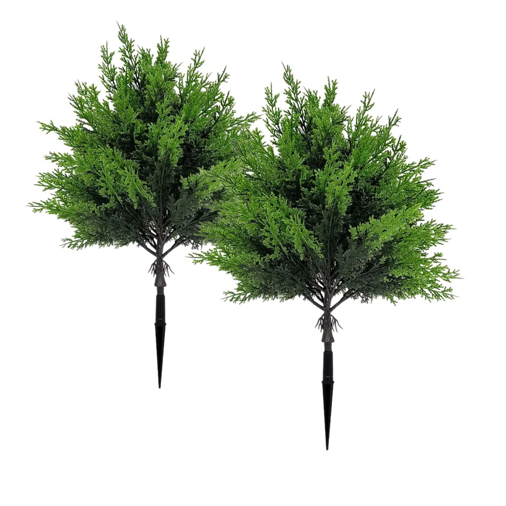 2pcs Outdoor Artificial Spherical Pine Trees with Stakes