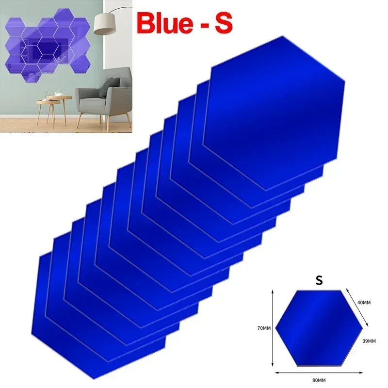 Elegant Hexagon Acrylic Mirror Wall Stickers for Stylish Home Decor