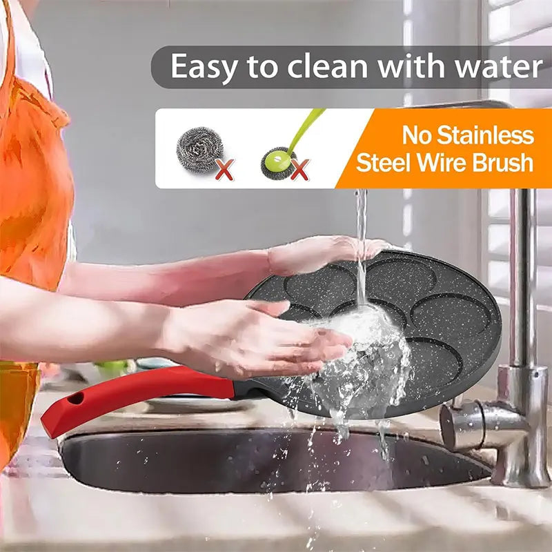 7-Cup Nonstick Mini Pancake & Omelet Pan – Multi-Section Breakfast Griddle