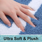 Absorbent Microfiber Bath Mat, Soft Plush Non-Slip Bathroom Rug, Thick Floor Mat for Shower, Toilet & Bedroom