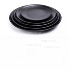 CERAMICS Round Plastic Plate – Solid Color Durable Tableware