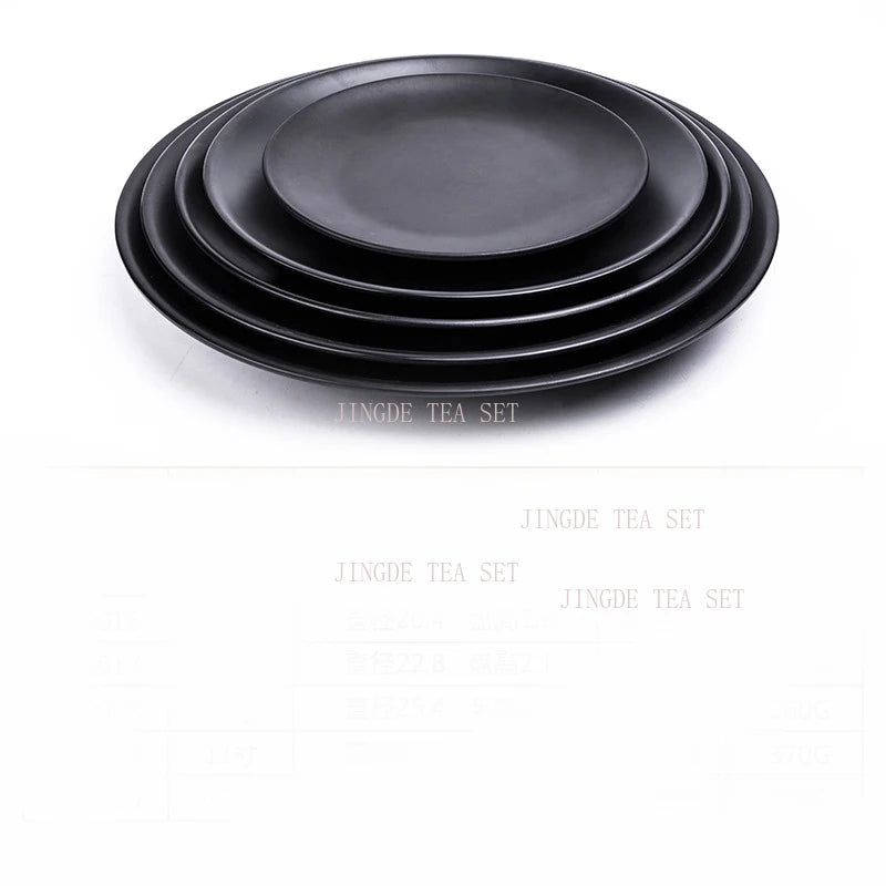 CERAMICS Round Plastic Plate – Solid Color Durable Tableware