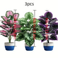 3pcs Large Artificial Green Plant Set – 60cm Bonsai