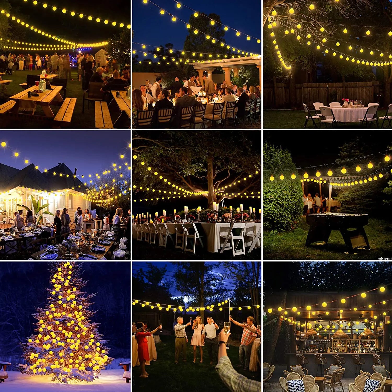 Solar LED Ball String Lights 5M IP65 Waterproof Holiday Decor