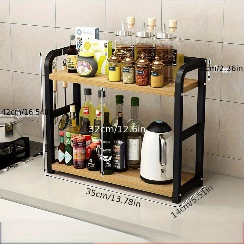 Tiered Metal Countertop Shelf – Multipurpose Reusable Storage Organizer