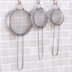 3-Piece Stainless Steel Fine Mesh Strainer Set with Handle & Hook – Colander Sifter for Juice, Soy Milk & Kitchen Use