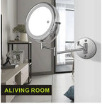 8 Inch Wall Mounted Makeup Mirror with USB Charging and 10X Magnification