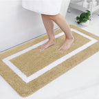 Absorbent Microfiber Bath Mat, Soft Plush Non-Slip Bathroom Rug, Thick Floor Mat for Shower, Toilet & Bedroom