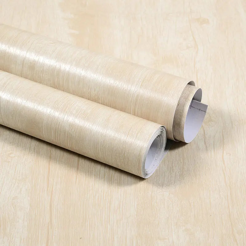 PVC Vinyl Wood Grain Wallpaper Self-Adhesive Waterproof 60cm Roll