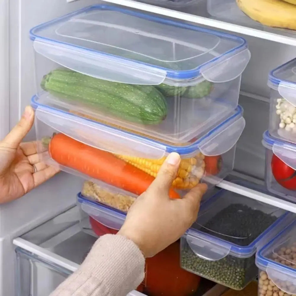 Transparent Plastic Refrigerator Storage Box – Multi-Size Options