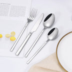 4/6 Piece Stainless Steel Flatware Set – Elegant Silver Dinner Cutlery