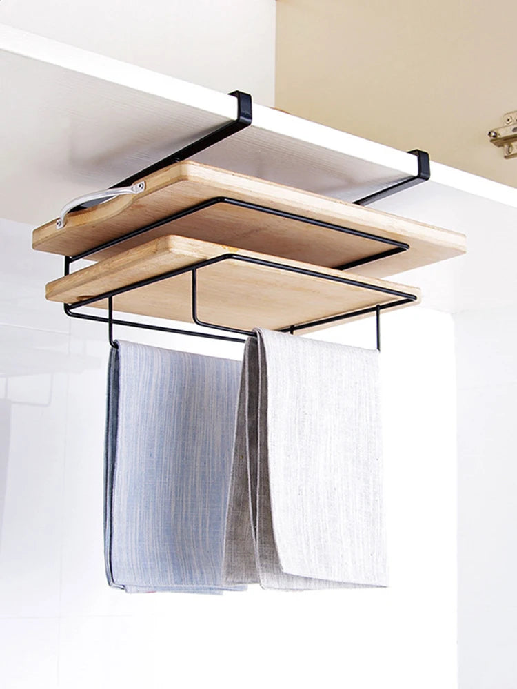 Metal Kitchen Cutting Board & Lid Organizer – Wall-Mounted Rack