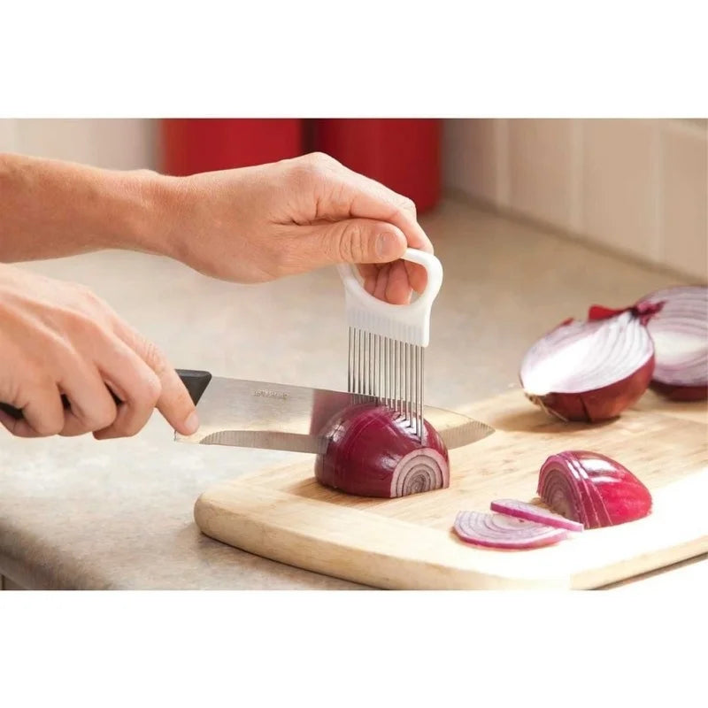 Stainless Steel Onion Holder – Vegetable & Tomato Slicer