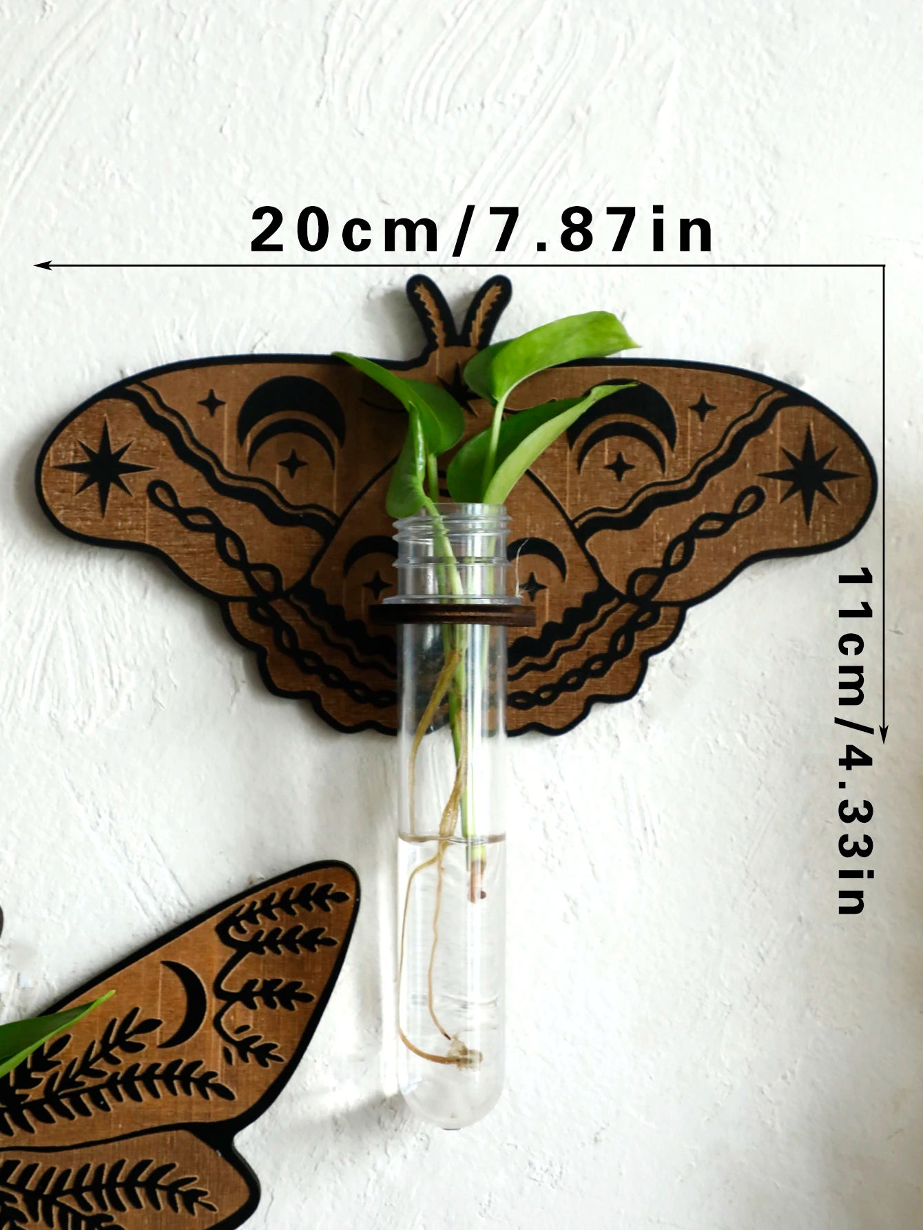 Wooden Butterfly Wall-Mounted Hydroponic Planter