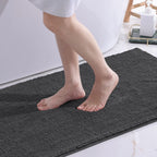 Homaxy Chenille Bathroom Mat – Non-Slip Dirt & Water Absorbent Microfiber Rug