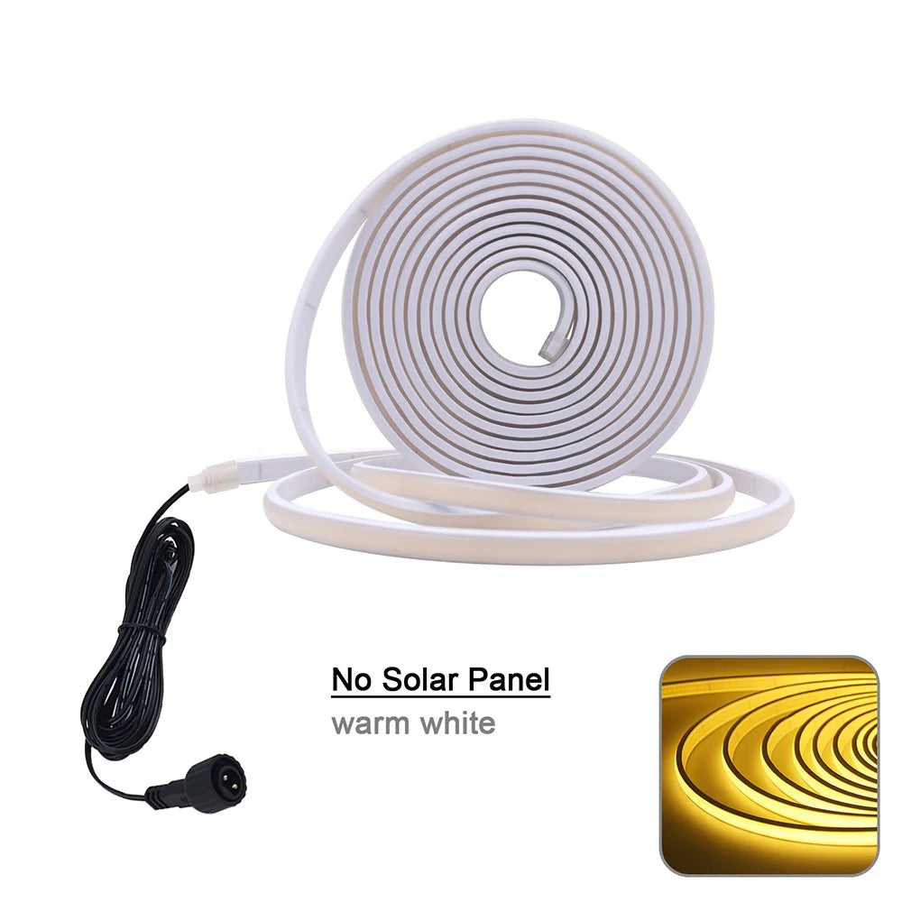 Solar COB LED Strip Light 320 LEDs/m Warm/Natural/Cold White IP67 Waterproof