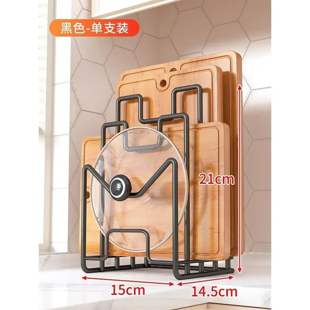 Aluminium & Iron Pot Lid Holder – Waterproof Kitchen Organizer
