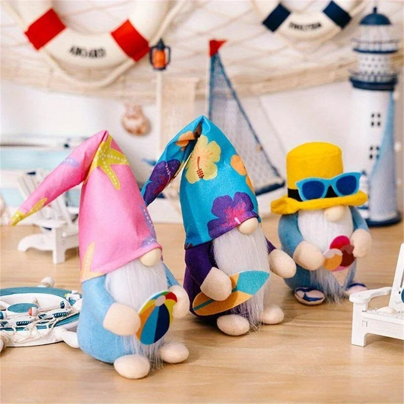 Summer Ocean Gnome Decorative Fabric Ornament for Home & Party Decor