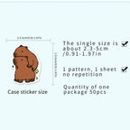 Cute Cartoon Animal Paper Stickers – 50-Pack Waterproof Decals