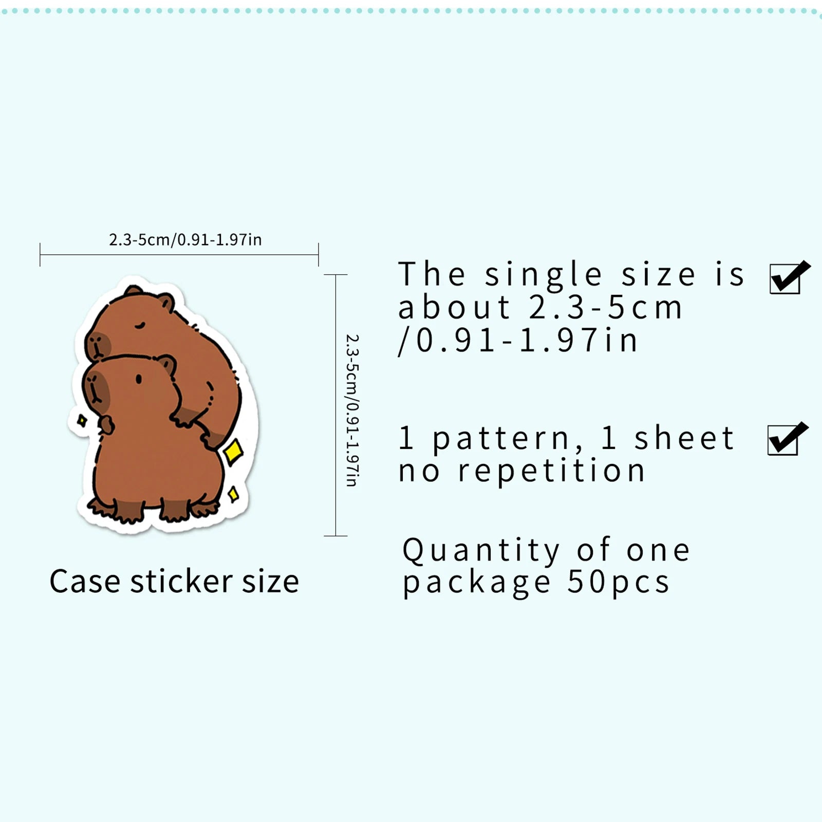 Cute Cartoon Animal Paper Stickers – 50-Pack Waterproof Decals