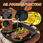 2-in-1 Oil Sprayer & Pourer – Refillable Kitchen Oil Dispenser Bottle