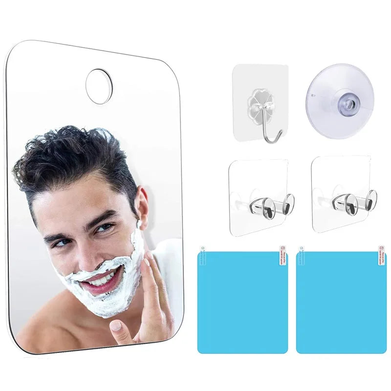 Acrylic Shower Mirror for Shaving & Makeup – Portable Bathroom Travel Mirror
