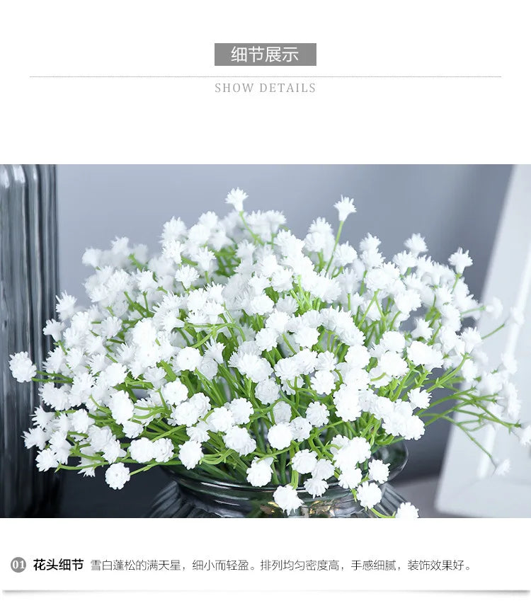 Artificial Silk Gypsophila Flower Indoor Bridal Shower & Event Decor