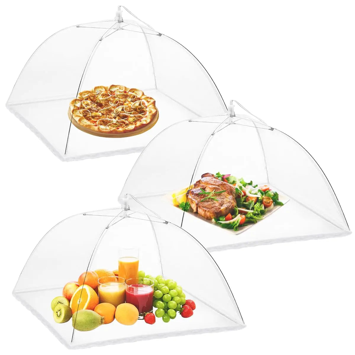 Eco-Friendly 17” Pop-Up Picnic Food Covers – Mesh Umbrella Tent