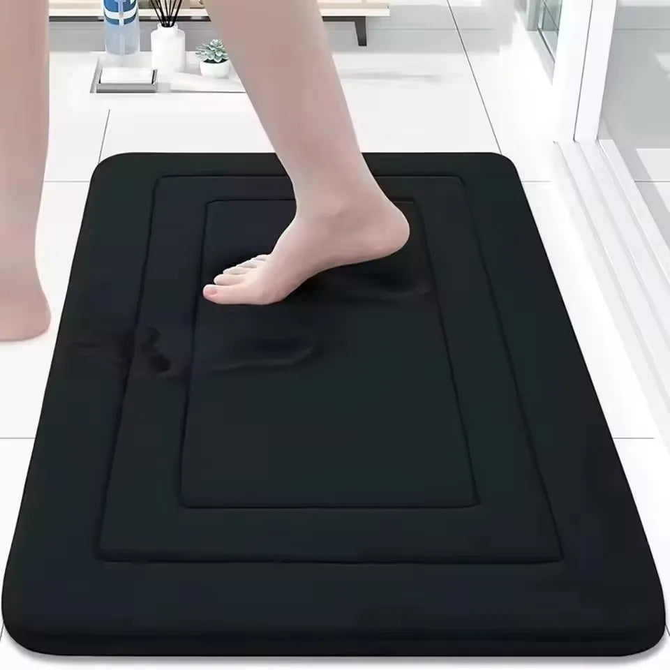 Super Absorbent Coral Velvet Bathroom Mat – Soft, Anti-Slip Floor & Door Rug for Toilet