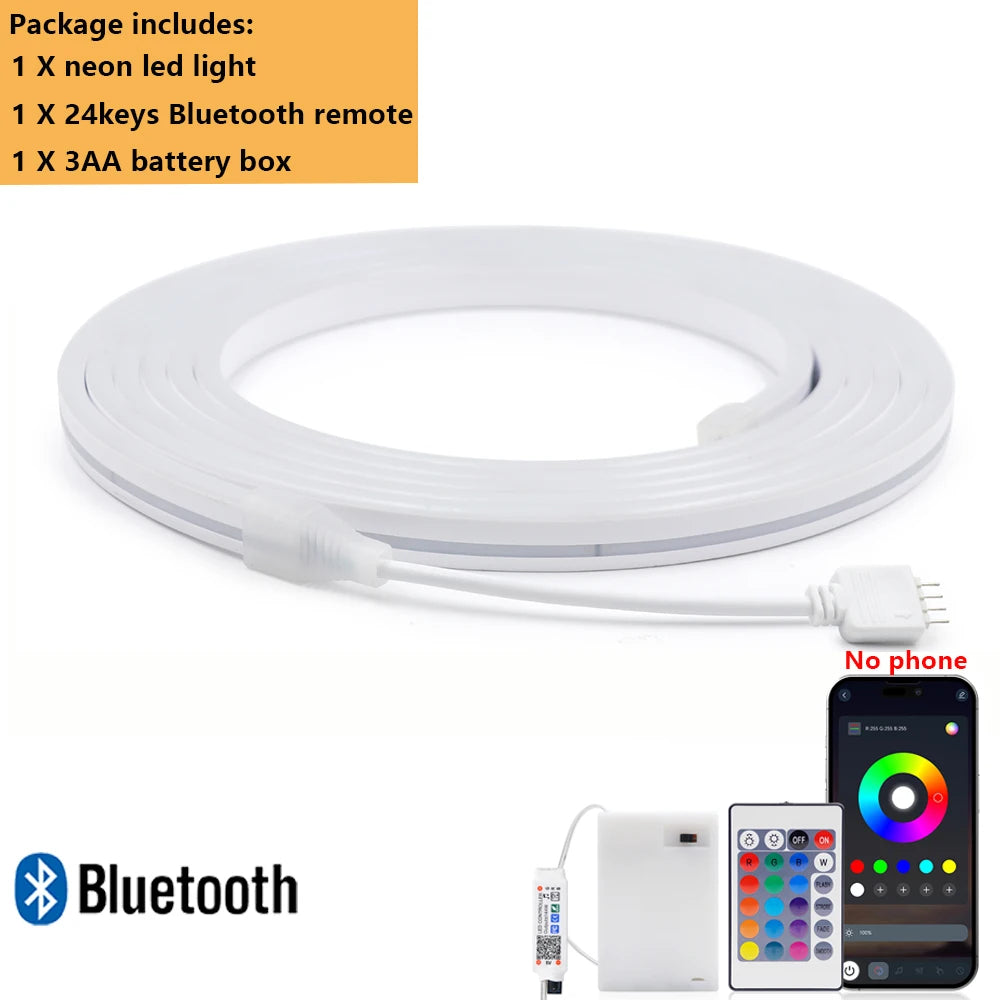 RGB LED Strip Light 108 LEDs/m 5V IP67 Waterproof Flexible Neon Lights