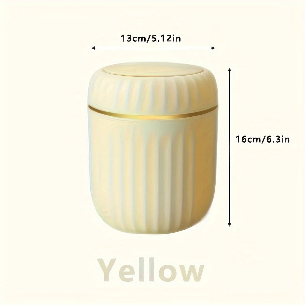 Mini Desktop Trash Can with Lid Durable Plastic Garbage Waste Bin for Office, Bedroom & Home