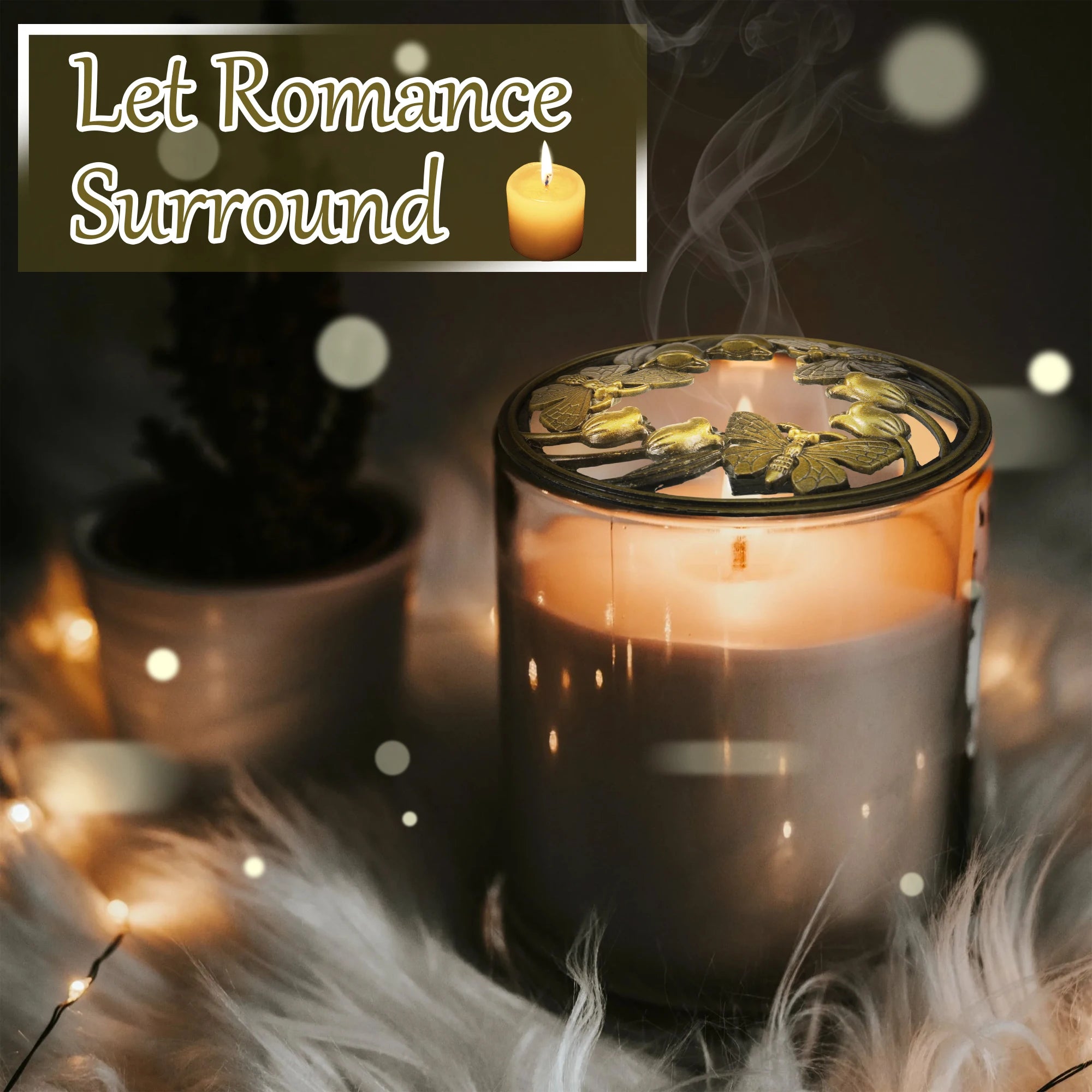 Butterfly Candle Topper Alloy Decorative Lid for Scented Candles