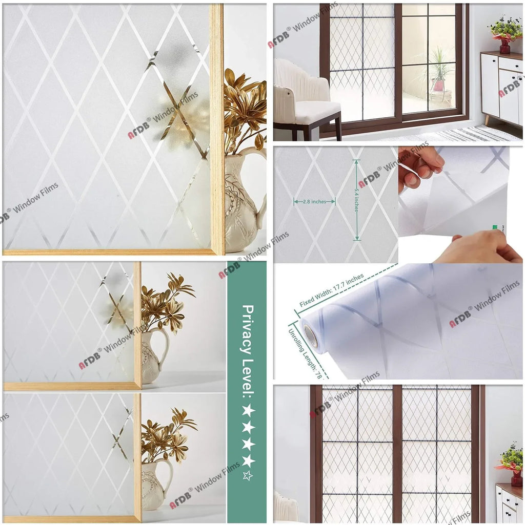 3D Matte Privacy Window Film Frosted Static Cling Glass Cover