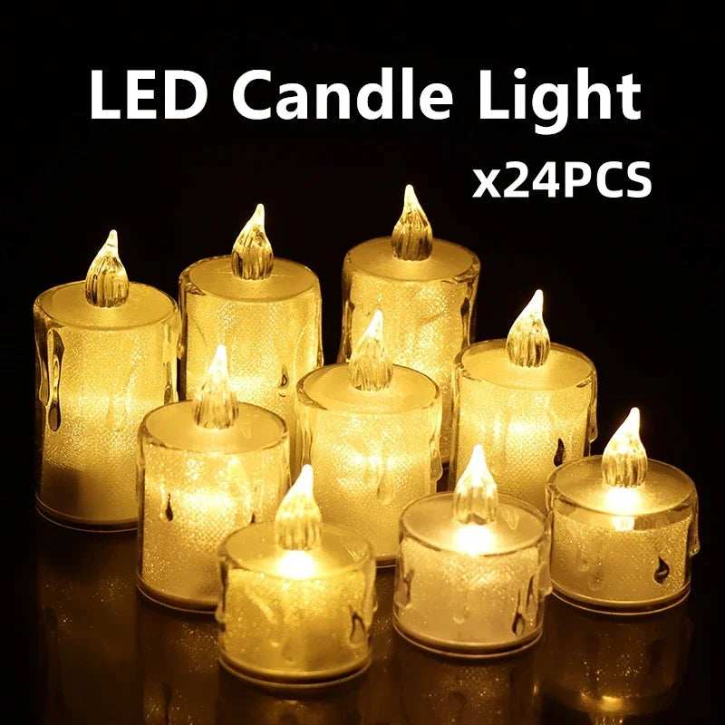 LED Electronic Flameless Candle – Warm Light Battery Operated